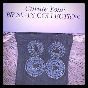 Grey beaded detailing earrings